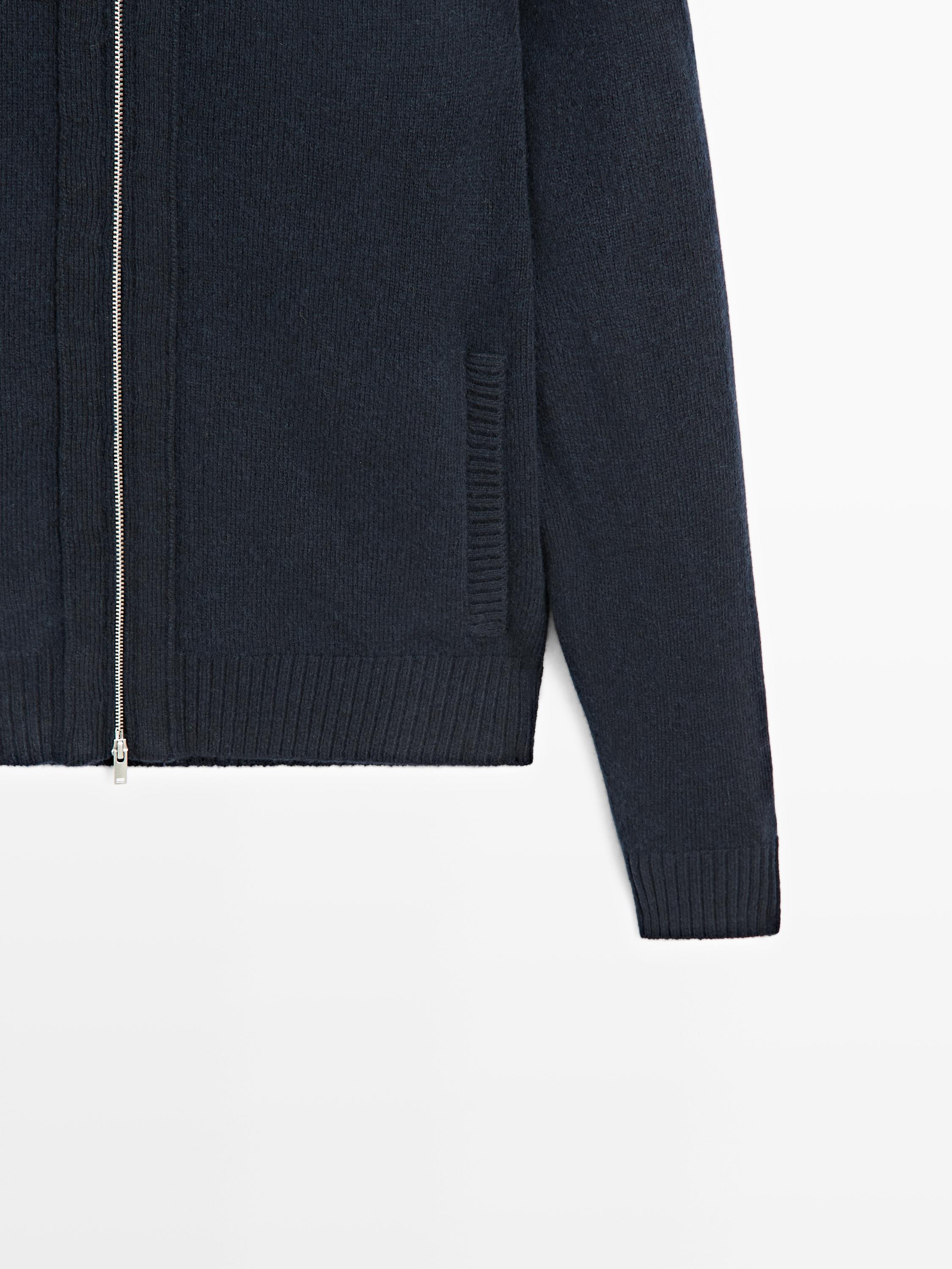 Cardigan en laine mélangée à fermeture Éclair